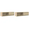Image de vidaXL Meubles TV 2 pcs chêne Sonoma 100x31x25,5 cm Bois d'ingénierie, Banc TV, Meuble HiFi, Centre de Divertissement, Buffet TV, Meuble multimédia