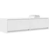Image de vidaXL Meuble TV Blanc 100 x 31 x 25.5 cm Bois d'ingénierie, Solutions de Rangement pour Salon, Meuble TV Moderne, unités murales, étagères Pratiques, organisateurs élégants pour la Maison