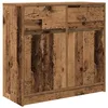 Image de vidaXL Buffet avec tiroir Vieux Bois 80x34x76 cm Bois d'ingénierie, Meuble de Rangement, Buffet, Meuble d'entrée, Meuble Buffet