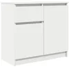 Image de vidaXL Buffet avec tiroir Blanc 71x35x65 cm Bois d'ingénierie, Meuble de Rangement, Buffet, Meuble d'entrée, Meuble Buffet
