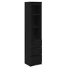 Image de vidaXL Buffet Haut chêne Noir 37,5x35x180 cm Bois d'ingénierie, Armoire, Armoire latérale, Armoire de Rangement Haute, Armoire de Rangement