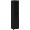 Image de vidaXL Buffet Haut chêne Noir 37,5x35x180 cm Bois d'ingénierie, Armoire, Armoire latérale, Armoire de Rangement Haute, Armoire de Rangement