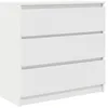 Image de vidaXL Buffet blanc 80 x 35 x 76 cm, en matériau dérivé du bois, commode, armoire, placard, buffet, armoire de cuisine, meuble de salon, meuble de salon