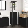 Image de vidaXL Meuble de salle de bain avec étagères chêne noir 36x35x165 cm