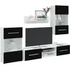Image de vidaXL Meubles TV avec lumière LED 5 pcs noir mat bois d'ingénierie