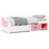 Image de vidaXL Lit de Jour et 3 tiroirs sans Matelas iRun Blanc Rose 90x200 cm
