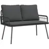 Image de vidaXL Banc de jardin avec coussin Anthracite 114 x 64 x 90cm Acier