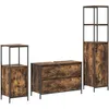 Image de vidaXL Ensemble de mobilier de Salle de Bain 3 pcs Chêne fumé, Rangement spacieux, Placard rectangulaire pour Salle de Bain, Bois agencé, Meuble intérieur Chic, Solution compacte