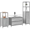 Image de vidaXL Ensemble de mobilier de Salle de Bain 3 pcs Sonoma Gris, Rangement spacieux, Placard rectangulaire pour Salle de Bain, Bois agencé, Meuble intérieur Chic, Solution compacte