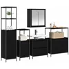 Image de vidaXL Ensemble de mobilier de Salle de Bain avec étagère 5 pcs Noir, Organisateur de Salle de Bain Stylé, Rangement Compact, Armoire Rectangulaire Durable, Design Modern