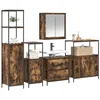Image de vidaXL Ensemble de mobilier de Salle de Bain avec étagère 5 pcs Marron, Organisateur de Salle de Bain Stylé, Rangement Compact, Armoire Rectangulaire Durable, Design Modern
