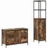 Image de vidaXL Ensemble de mobilier de salle de bain 2 pcs Chêne fumé et noir