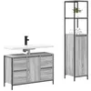 Image de vidaXL Ensemble de mobilier de Salle de Bain 2 pcs Gris Sonoma et Noir, Armoire de Salle de Bain Élégante, Meuble Rectangulaire à Tiroirs, Style Industriel, Rangement Pratique