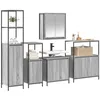Image de vidaXL Ensemble de mobilier de Salle de Bain 5 pcs Gris Sonoma et Noir, Meuble de Salle de Bain stylé, Rangement Industriel, Cabinet rectangulaire Robuste, Station Moderne pour Le Soin