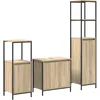 Image de vidaXL Ensemble de mobilier de Salle de Bain avec étagère 3 pcs, Meuble de Salle de Bain stylé, Rangement Industriel, Cabinet rectangulaire Robuste, Station Moderne pour Le Soin
