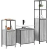 Image de vidaXL Ensemble de mobilier de Salle de Bain 3 pcs Gris Sonoma et Noir, Meuble de Salle de Bain stylé, Rangement Industriel, Cabinet rectangulaire Robuste, Station Moderne pour Le Soin