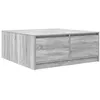 Image de vidaXL Table Basse avec tiroirs Sonoma Gris 100x100x40 cm, Table Centrale, Table de canapé, Table d'accent, Table d'appoint, Table de Salon