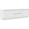 Image de vidaXL Meuble TV avec lumières LED Blanc 160,5x41x50 cm, Support TV, Meuble télé, Meuble multimédia, Banc TV, Meuble HiFi, Centre de Divertissement
