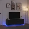Image de vidaXL Meuble TV avec lumières LED chêne noir 160,5x41x50 cm