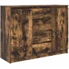 Image de vidaXL Buffet avec tiroirs chêne fumé 100,5x35x76 cm Bois d'ingénierie, Meuble de Rangement, Buffet, Meuble d'entrée, Meuble Buffet