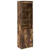 Image de vidaXL Buffet Haut Chêne Fumé 50x35x180 cm en Bois d'Ingénierie, Armoire de Rangement Latérale
