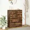 Image de vidaXL Buffet chêne fumé 80x35x99 cm bois d'ingénierie