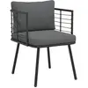Image de vidaXL Chaise de jardin avec coussins noir résine tressée