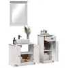 Image de vidaXL Ensemble de mobilier de Salle de Bain 3 pcs Blanc Antique, Ensemble de Salle de Bain, Meubles en pin Modernes, rangements élégants, Gain de Place, Utilisation Fonctionnelle