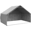 Image de vidaXL Niche d'extérieur pour chien avec couvercle, 3 x 2 x 1,9 m, acier galvanisé