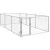 Image de vidaXL Niche d'extérieur pour Chien avec Porte, 2 x 4 x 1 m, Acier galvanisé
