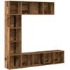 Image de vidaXL Bibliothèques 3 pcs Vieux Bois Bois d'ingénierie, bibliothèque, étagère de Rangement, Armoire de Bureau, étagère à Livres, Armoire de Rangement