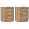 Image de vidaXL Tables de Chevet 2 pcs chêne Artisanal 38x35x55 cm, Meuble de Chevet, Table d'appoint, Armoire de lit, Armoire de Chevet, Table de Nuit