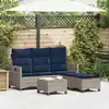 Image de vidaXL Salon de jardin 3 pcs avec coussins forme L gris résine tressée
