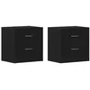 Image de vidaXL Tables de Chevet 2pcs chêne Noir 40x30x40cm Bois d'ingénierie