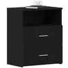 Image de vidaXL Table de Nuit Chêne Noir 50 x 32 x 60cm Bois d'ingénierie, Table de Chevet Rustique abordable, Meuble Compact, décor Bois Tendance pour Une Chambre Minimaliste