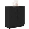 Image de vidaXL Meuble à Chaussures 2 Portes Chêne Noir 59 x 35 cm Bois aggloméré Mobilier d'entrée Style Moderne Organisateur de Rangement Intérieur Rack de Couloir pour Chaussures Compact