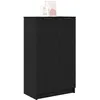 Image de vidaXL Cabinet à Chaussures avec étagère Chêne Noir 59 x 35 x 100 cm, Rangement Ample pour Chaussures, Meuble Moderne rectangulaire, en Bois, Une Solution Gain de Place astucieuse