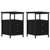 Image de vidaXL Tables de Chevet 2 pièces Chêne Noir 34 x 35,5 x 50 cm Bois d'ingénierie