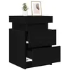 Image de vidaXL Cabinet de Chevet Chêne Noir 35 x 39 x 55 cm Bois d'ingénierie, Cabinet de Nuit Compact, Table Rustique, Rangement Fonctionnel, Organisateur en Bois, Support USB