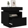 Image de vidaXL Cabinet de Chevet 2 pcs Chêne Noir 40 x 39 x 48.5 cm, Table de Chevet Rustique, Rangement Compact, Organisateur Moderne avec tiroir, Meuble Multifonctionnel
