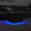Image de vidaXL Table Basse avec lumières LED chêne Noir 50x50x40 cm, Table d'appoint, Table de Salon, Table latérale, Bout de canapé, Table Centrale
