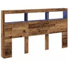 Image de vidaXL Tête de lit avec éclairage LED - Bois d'ingénierie - 180 x 17 x 102 cm - Meuble de chambre à coucher