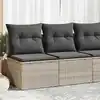 Image de vidaXL Salon de jardin 2 pcs avec coussins gris clair polyrotin acacia