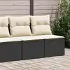 Image de vidaXL Salon de jardin avec coussins 2 pcs noir résine tressée acacia