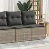 Image de vidaXL Salon de jardin 2 pcs avec coussins gris résine tressée acacia