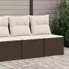 Image de vidaXL Salon de jardin avec coussins 2pcs marron résine tressée acacia