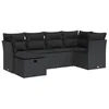 Image de vidaXL Salon de Jardin 6 pcs avec Coussins Noir résine tressée, Ensemble de canapés d'extérieur, Ensemble de canapé d'angle de Jardin, Meuble d'angle de Jardin