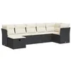 Image de vidaXL Salon de Jardin 7 pcs avec Coussins Noir résine tressée