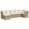 Image de vidaXL Salon de Jardin avec Coussins 7 pcs Beige résine tressée