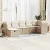 Image de vidaXL Salon de jardin avec coussins 7 pcs beige résine tressée